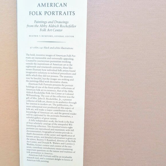 American Folk Portraits, NY Graphic Society, 1981 1st edition, LIKE NEW - Picture 2 of 8